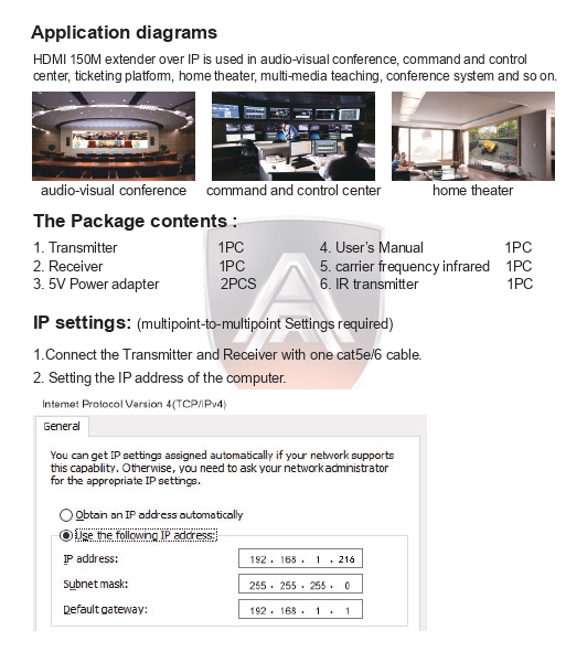 Apollo HDMI Extender AX03 150M 1080P ต่อผ่าน HUB ได้