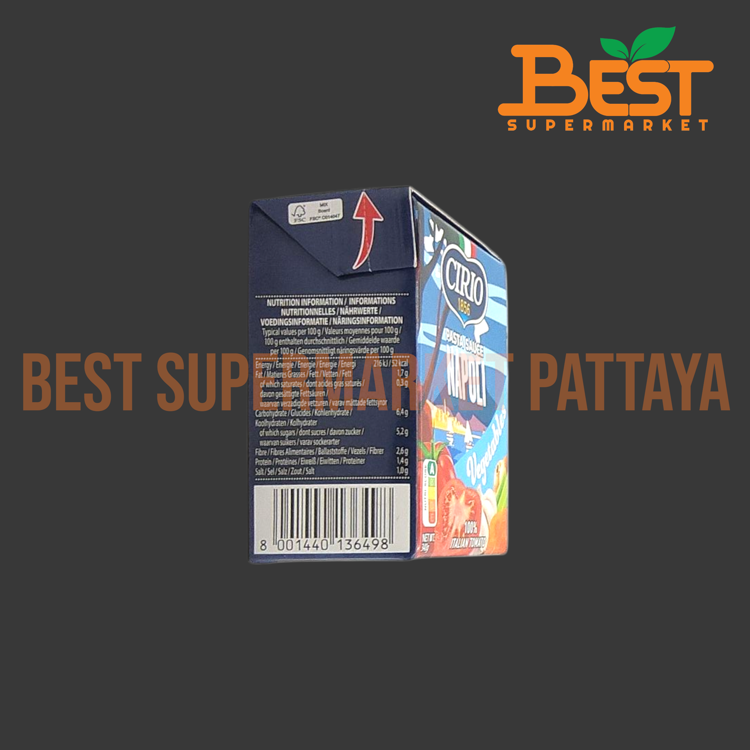 ซีรีโอ เวจเจทเทเบิ้ล พาสต้า ซอส (ซอสมะเขือเทศสำหรับราดพาสต้า) 340 กรัม.Vegetables Napoli Pasta Sauce (Cirio Brand) 340 g.