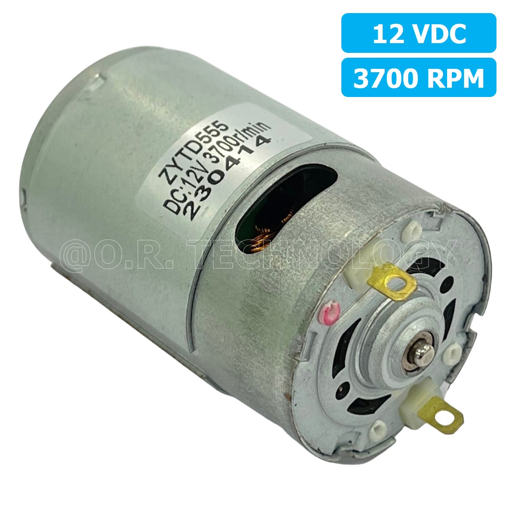 (1ชิ้น) ZTYD-555 มอเตอร์ 555 12VDC 3700RPM Motor Round Shaft มอเตอร์รอบเร็ว แกนกลม Zhengke