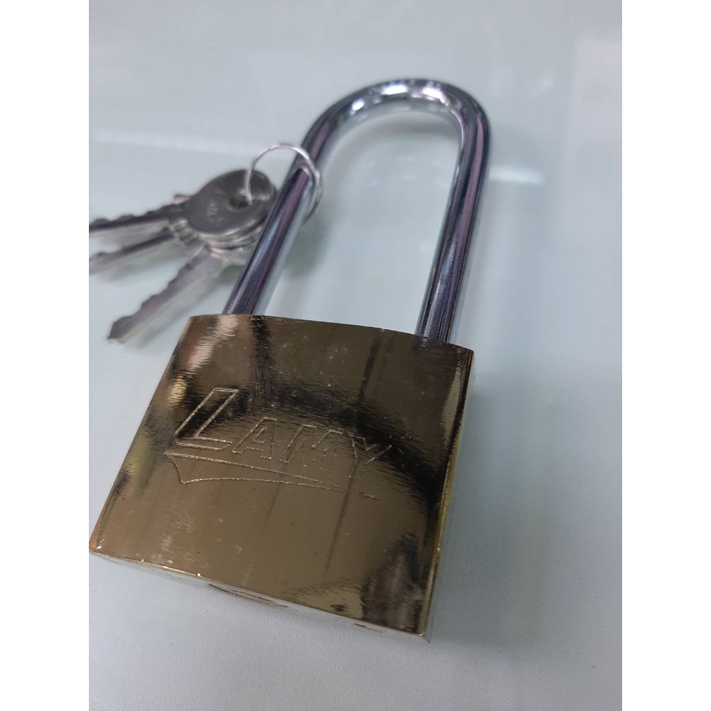 กุญแจสปริงชุบทอง(ราคารวมแวท)แกนทองเหลือง LAMY คอสั้น,คอยาว 25-50 mm. แม่กุญแจ กุญแจล็อคบ้าน ล็อกประตูคุณภาพดี