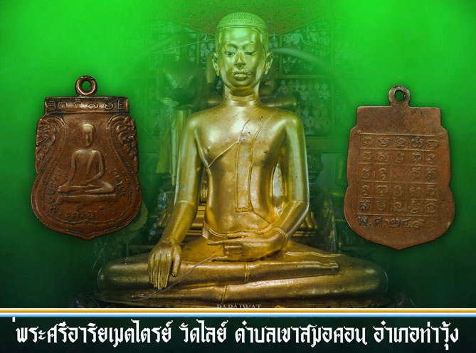 *30051 เหรียญพระศรีอาริยเมตไตรย์ วัดไลย์ ปี 2491 ลพบุรี เนื้อทองแดง 10