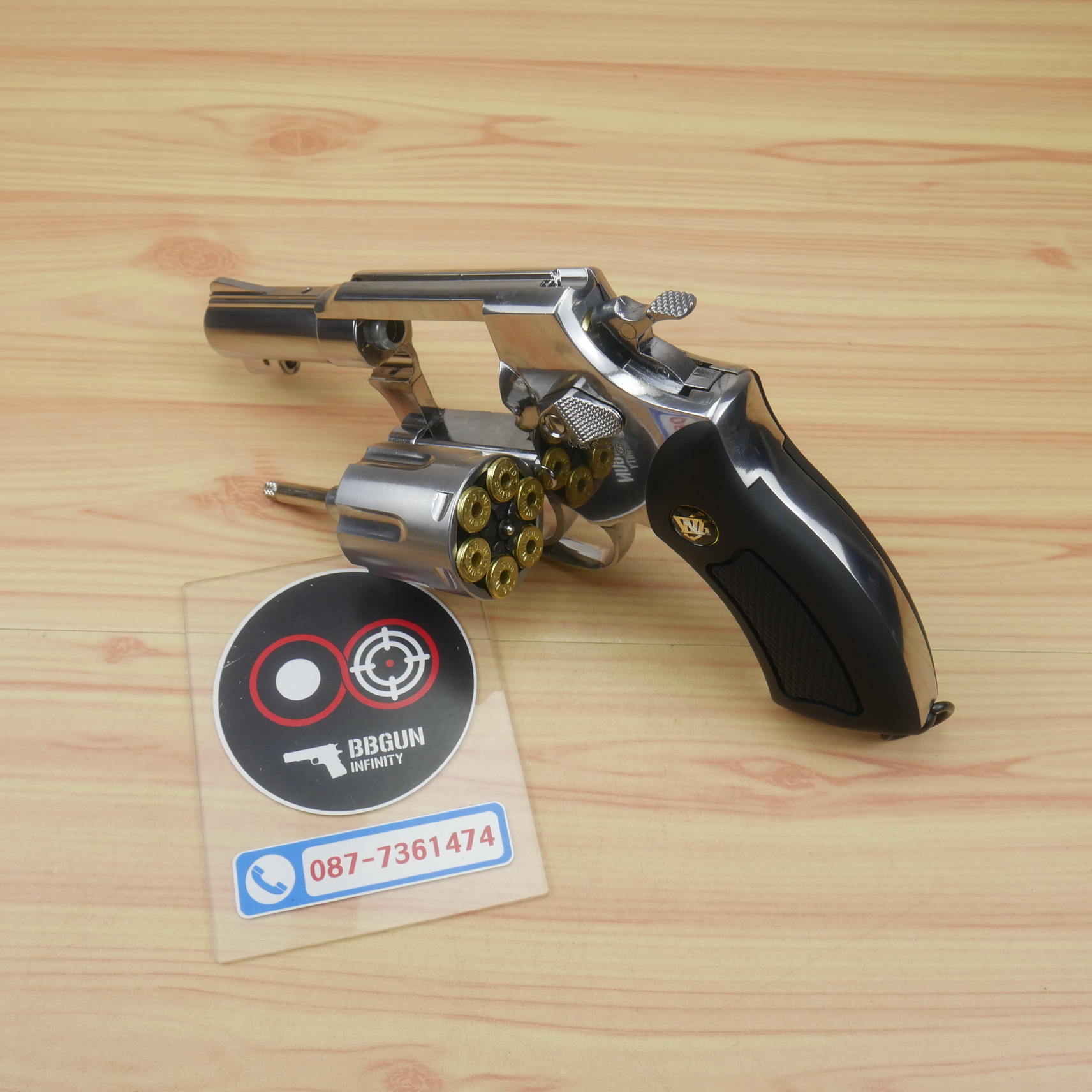 ปืนบีบีกันลูกโม่ Wingun 731 M36 2.5 นิ้ว CO2 Revolver SV กริ๊ปมือสีดำ BB GUN