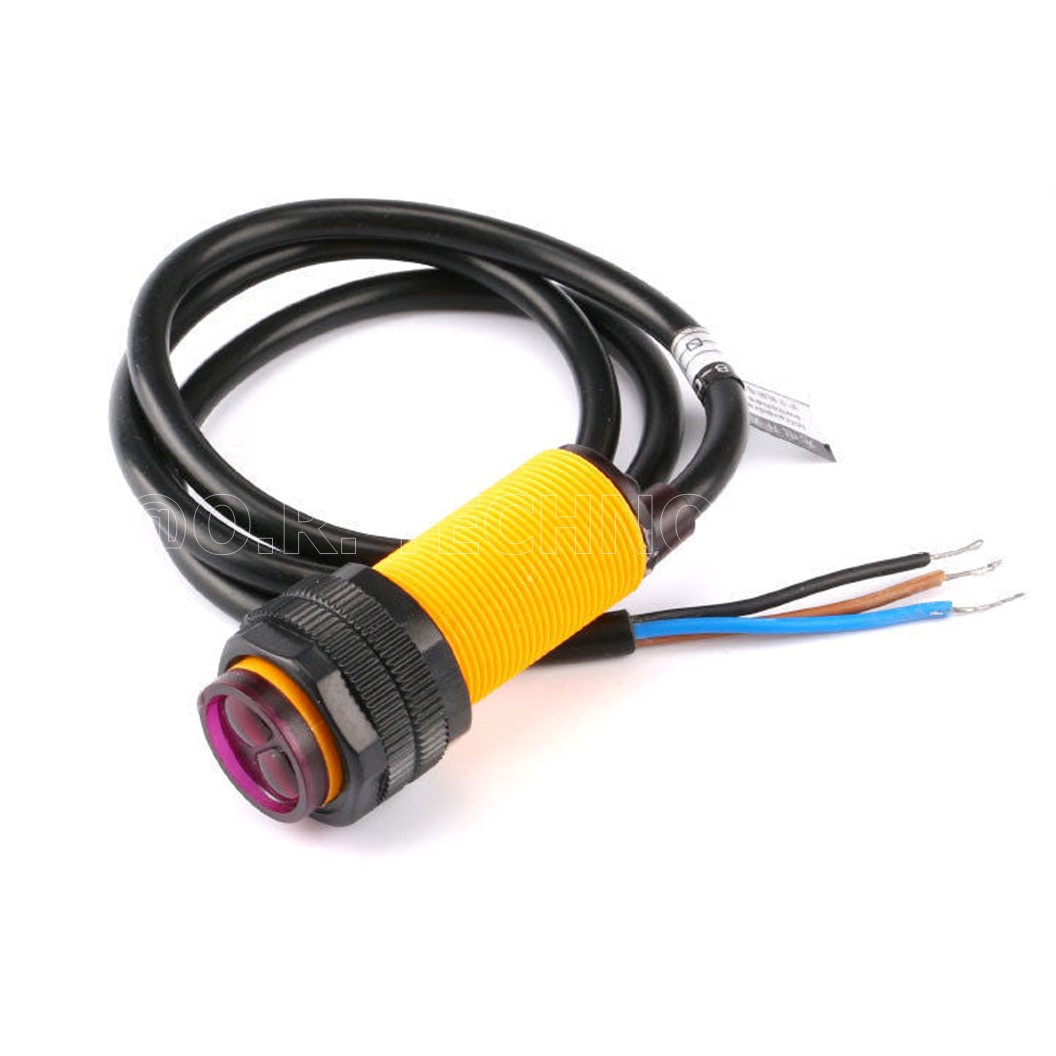 (1ชิ้น) AD138 เซ็นเซอร์ตรวจจับวัตถุ เซนเซอร์ตรวจจับสิ่งกีดขวาง ด้วยอินฟาเรด ปรับระยะได้ 3-80ซม. E18-D80NK 5VDC Adjustable Infrared Sensor Switch 3-80cm NPN NO (เซนเซอร์ขนาด 45mm) for Arduino