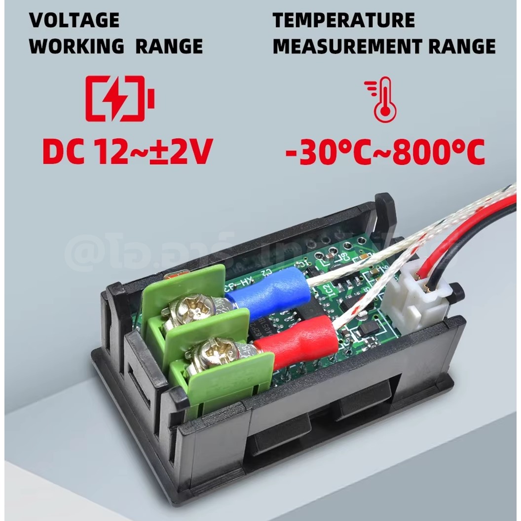 XH-B310 เครื่องวัดอุณหภูมิ เทอร์โมมิเตอร์ 0.56” LED 12V Thermometer Temperature meter (-30°C-800°C) K-type Thermocouple ตัววัดอุณหภูมิสูง