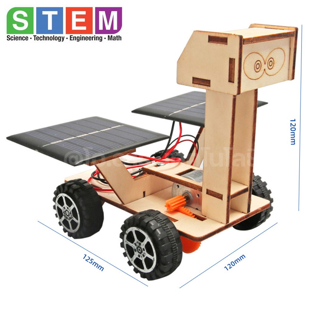 T-M208 ชุดประกอบไม้ รถพลังงานแสงอาทิตย์ Lunar Exploration Rover Solar car Wooden Kit STEM Education ของเล่นเสริมทักษะ เสริมพัฒนาการ