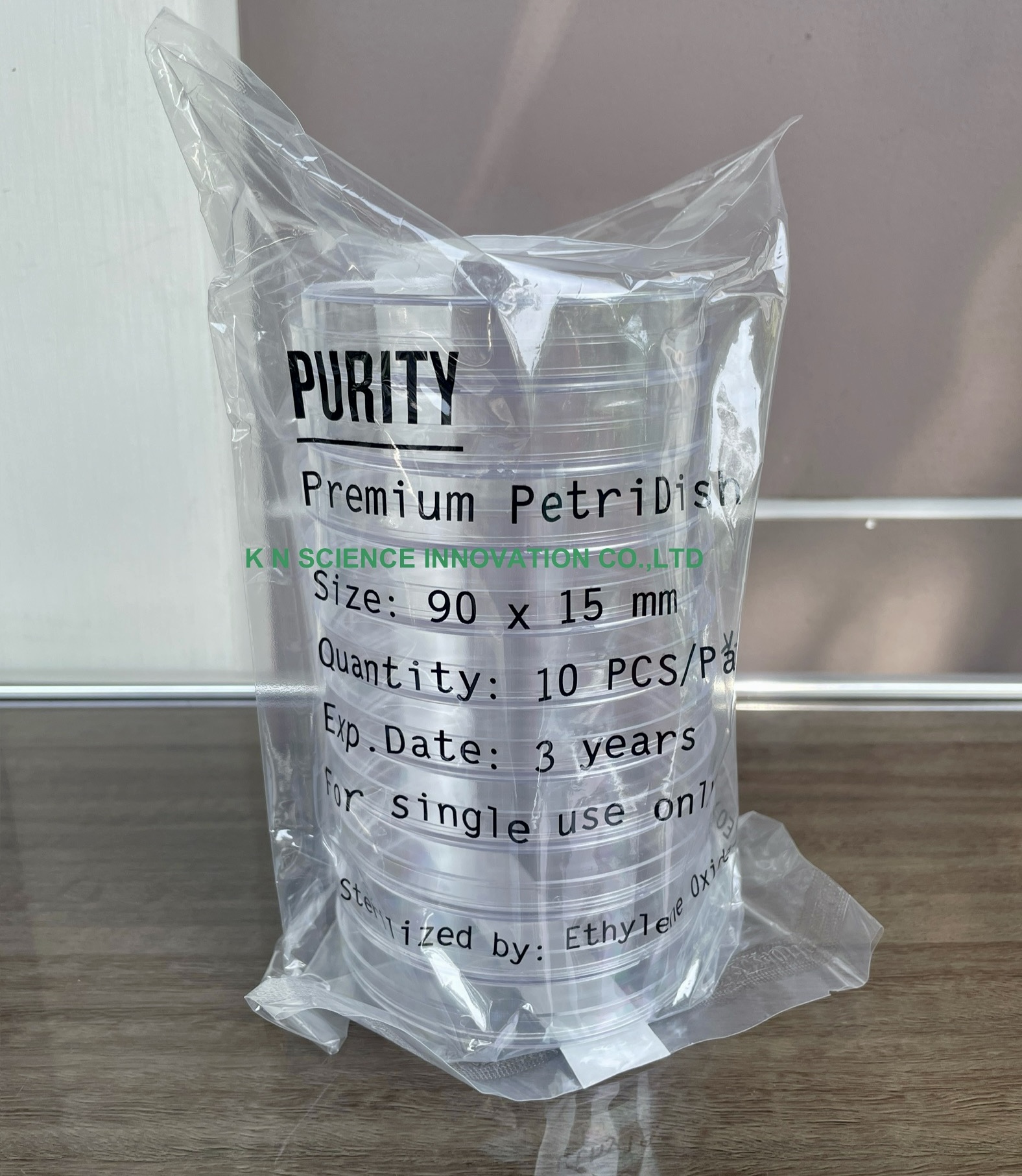 จานเพาะเชื้อพลาสติกปราศจากเชื้อ Premium Petri Dish (PS) Sterile ,90x15 mm ,ยี่ห้อ PURITY (500 pcs / Box) PD9015