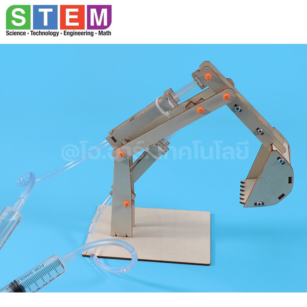 T-M81 ชุดประกอบไม้ มือขุด แขนกล ไฮดรอลิก Hydraulic Excavator Wooden Kit STEM Education ของเล่นเสริมทักษะ เสริมพัฒนาการ ชุดเรียนรู้ ชุดทดลอง