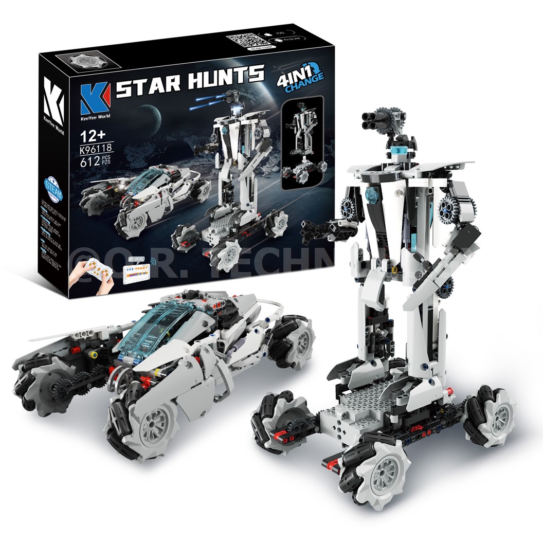 KEEYEE WORLD K96118 ชุดเรียนรู้ เสริมทักษะ Tank and Robot ตัวต่อ STEAM Educational Programmable Robot Kit Building Block