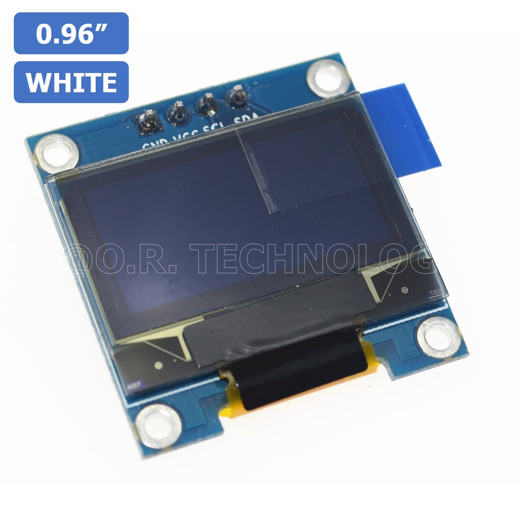 (1ชิ้น) AA413 หน้าจอ จอแสดงผล ขนาด 0.96 นิ้ว 0.96" Inch I2C IIC OLED LCD Module 4pin (with GND VCC), White สีขาว