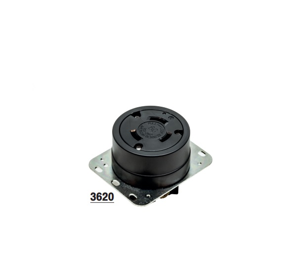 AMERICAN DENKI 3620 ปลั๊กตัวเมียฝังขาล็อก 3P(3P,3W ) 60A 250V