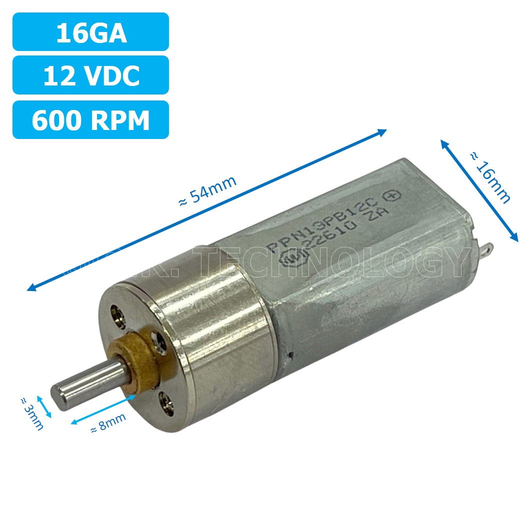 (1ชิ้น) XU908 มอเตอร์ มอเตอร์เกียร์ 16GA 12VDC 600RPM Gear Motor DC 16GA แกนขนาด 3mm D Shaft มอเตอร์ทดเฟือง มอเตอร์รถ