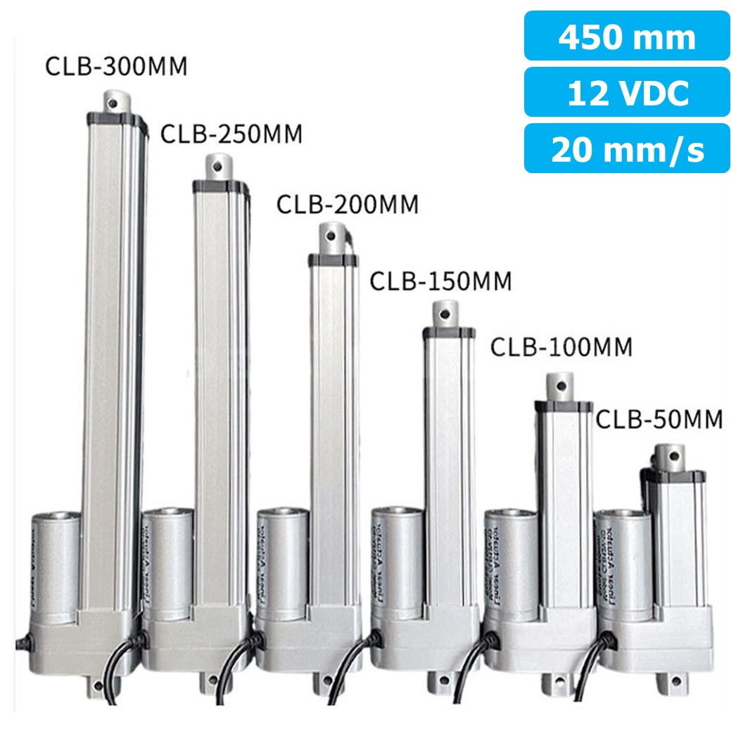 CLB-450 12VDC มอเตอร์ก้านชัก ระยะชัก 450mm 20mm/s 700N Electric Linear Actuator Low Noise เสียงรบกวนน้อย พัตเตอร์ไฟฟ้า Putter