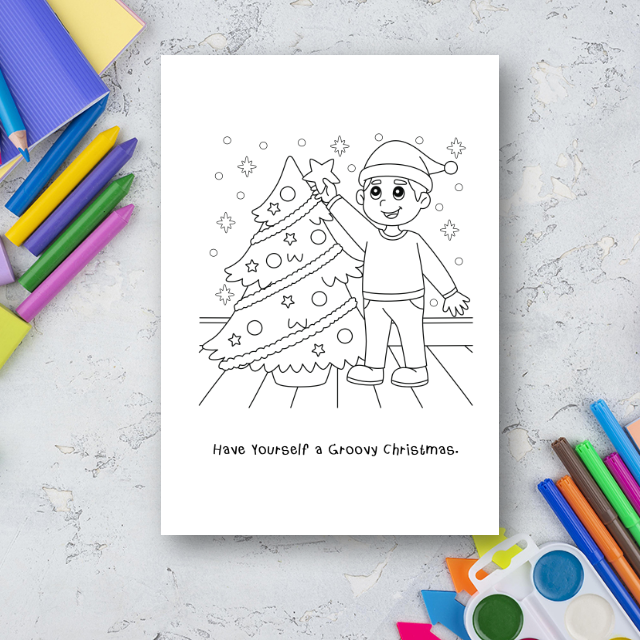 สมุดระบายสีคริสต์มาส (Christmas Coloring Book 1) พร้อมคำพูดวันคริสต์มาส