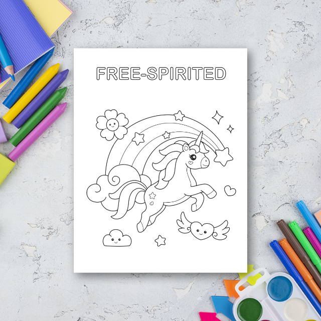 สมุดระบายสียูนิคอร์น Unicorn Coloring Book พร้อมคำพูดบวก