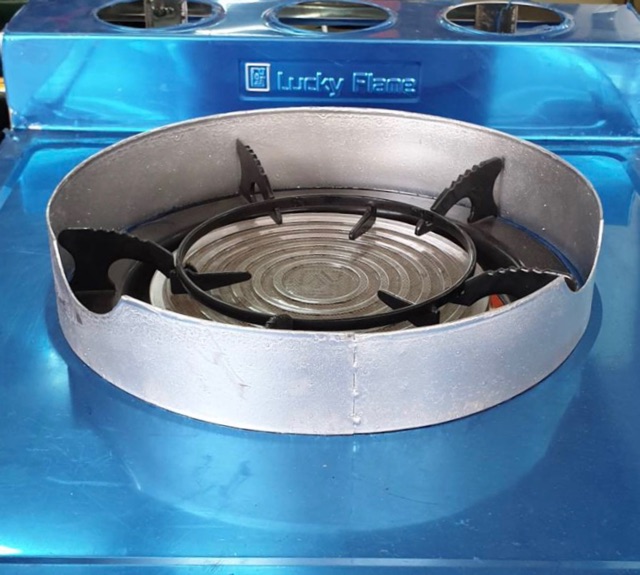 บังลมเตาออโต้ ขนาดสูง 2.5 นิ้ว เส้นผ่านศูนย์กลาง 10.5 นิ้ว บังลมเตาอินฟาเรดได้ไม่โดนหัวเตา สำหรับเตาออโต้