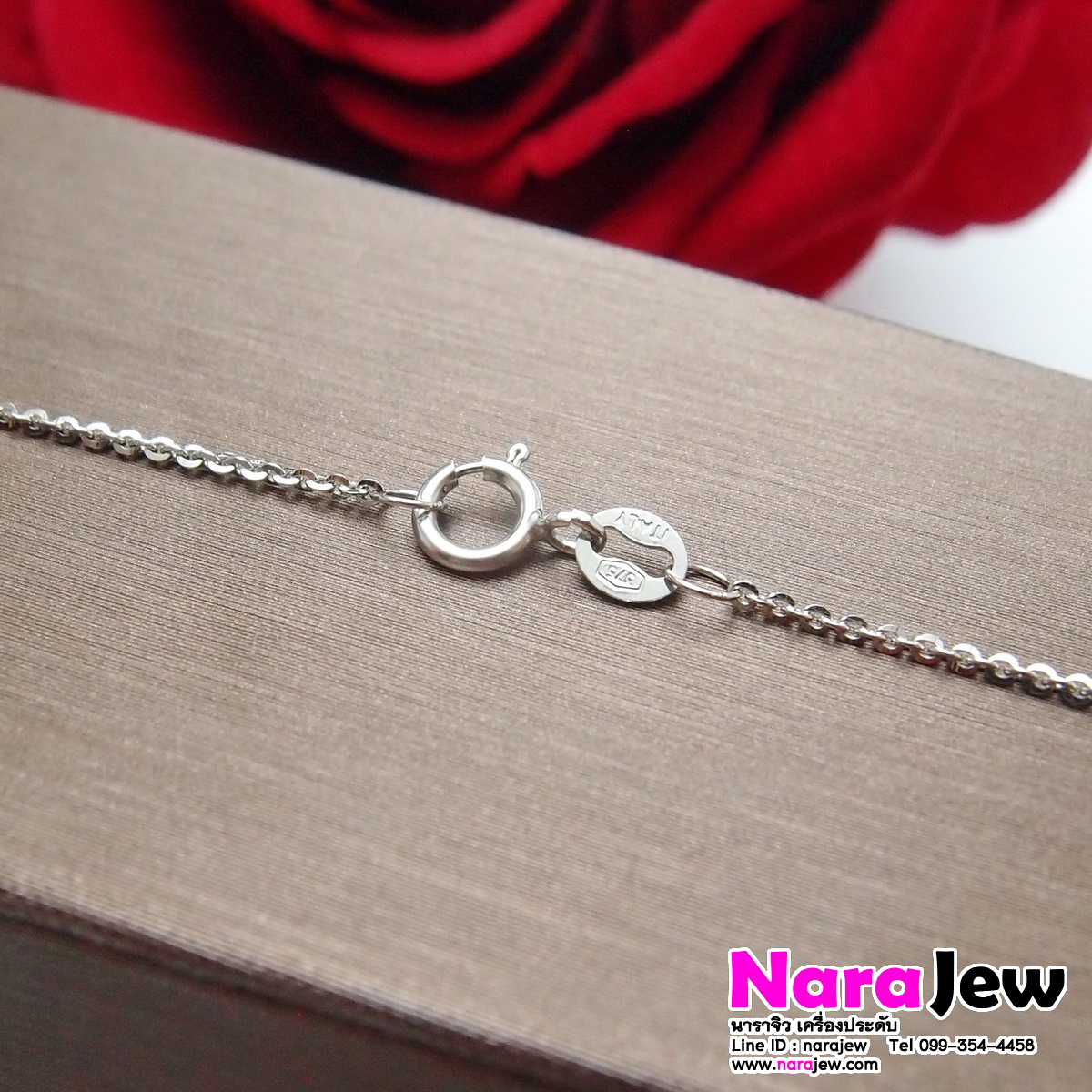 จี้ทับทิมพม่า รูปดาว พร้อม สร้อยคอทองแท้ งานนอกอิตาลี ความยาวสร้อยคอ 16 นิ้ว