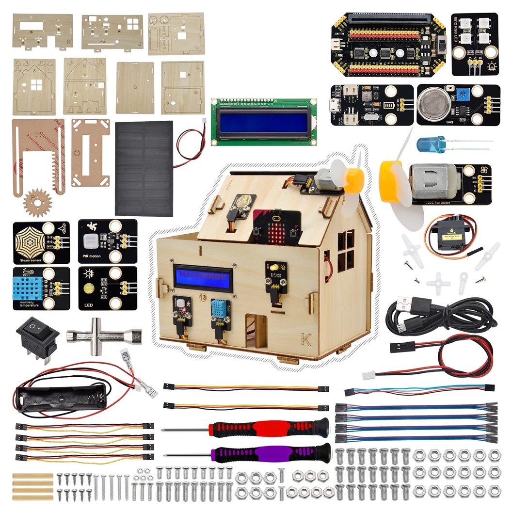 KEYESTUDIO KS4027/KS4028 ชุดสมาร์ทโฮม ไมโครบิต บ้านอัจฉริยะ IoT Smart Home Kit for Microbit (รวมบอร์ด/ไม่รวมบอร์ด) Micro:bit