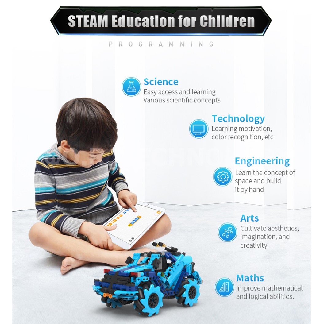 KEEYEE WORLD K96104 ชุดเรียนรู้ เสริมทักษะ Stunt Police Vehicle ตัวต่อ STEAM Educational Programmable Robot Kit Building Block