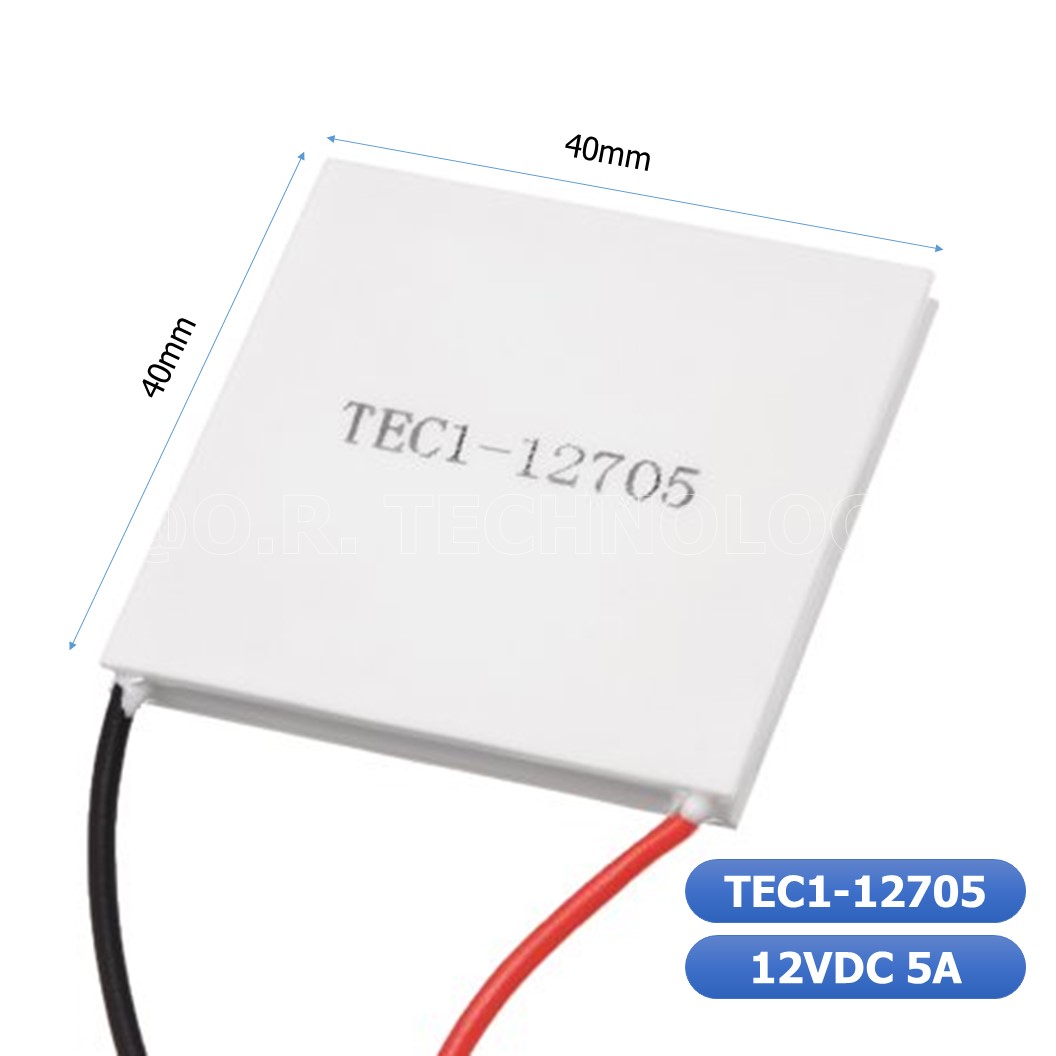 (1ชิ้น) NA178 แผ่นร้อนเย็น แผ่นเพลเทียร์ (Peltier) แผ่นทำความร้อน-เย็น ขนาด 40x40mm 12VDC 5A TEC1-12705
