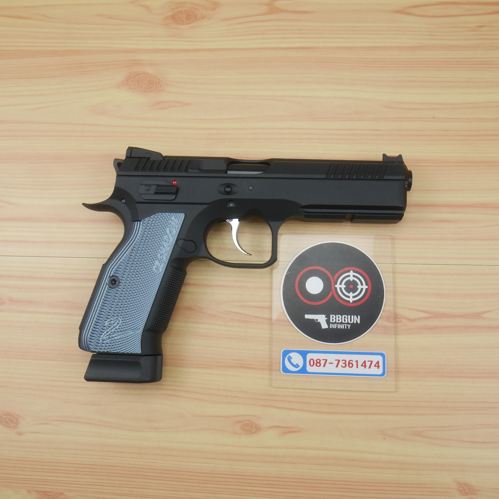 บีบีกันอัดแก๊ส KJ Works - CZ Shadow 2 ด้ามสีฟ้า BB GUN GAS