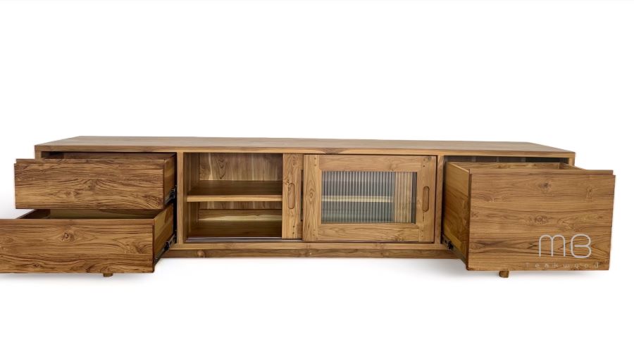 ตู้วางทีวีไม้สัก