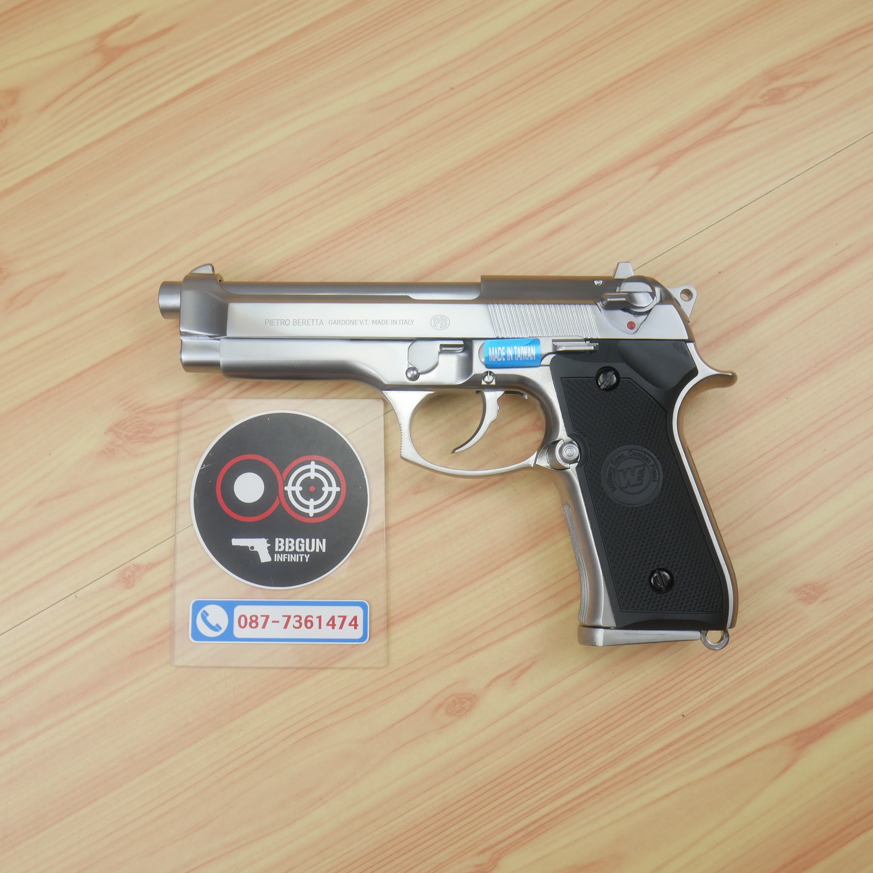 บีบีกันอัดแก๊ส WE Beretta M92FS สีเงิน Semi Version GBB (Silver) BB GUN