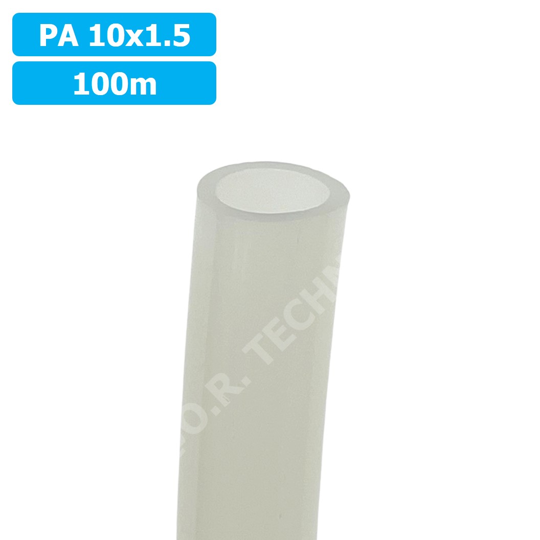 (1ม้วน 100m) PA10x1.5 สายลมไนลอน ท่อลม ไนลอน ท่อนิวเมติก ท่อแข็ง ทนต่อแรงดันและอุณหภูมิสูง Nylon Tube Pneumatic Air Hose