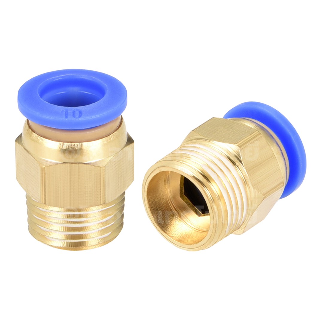 PC ข้อต่อลมทองเหลือง ข้อต่อตรง เกลียวนอก Quick Joint Connector Straight Male Thread ข้อต่อลมเกลียวนอก ข้อต่อลม ข้อต่อทองเหลือง Air connector fitting เกลียวตัวผู้