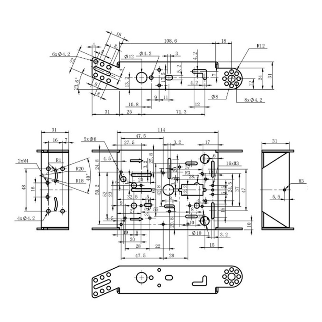 2WD-RED/BLUE โครงรถอลูมิเนียม 3 ล้อ สีแดง/สีน้ำเงิน Aluminum Alloy Smart robot car chassis kit โครงรถ 3ล้อ โครงรถอาร์ดูโน่ Arduino