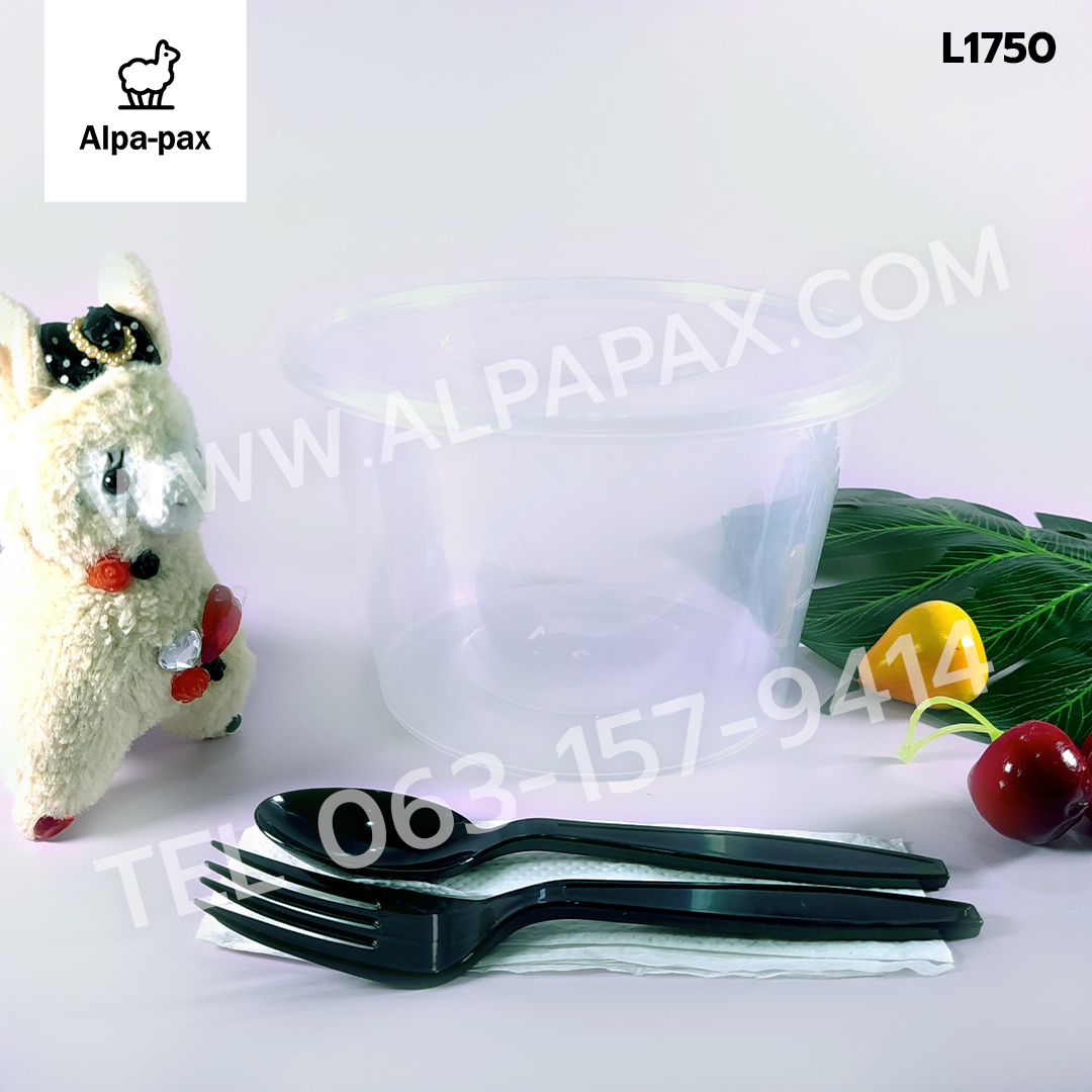 ถ้วยอาหารพลาสติก+ฝา 1750ml. (ลัง 200ใบ) กล่องไมโครเวฟ กล่องข้าว กล่องอาหาร กล่องใส่อาหาร