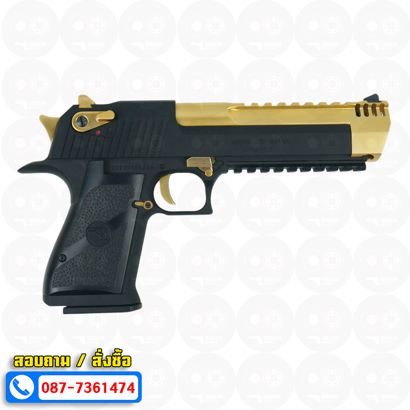 บีบีกันอัดแก๊ส Cybergun Desert Eagle L6 .50 AE GBB BLACK/GOLD BB GUN