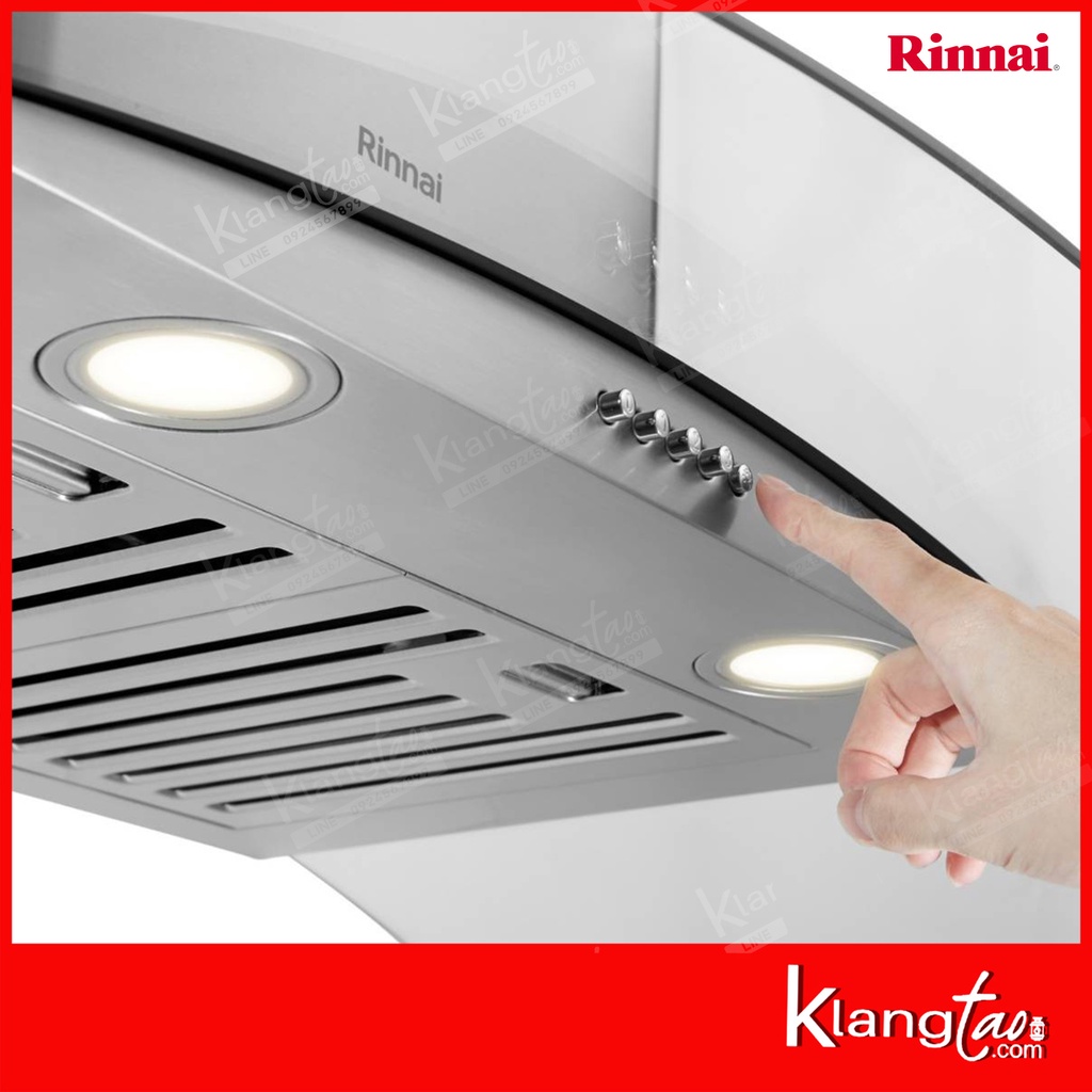 เซ็ทจับคู่ เครื่องดูดควัน Rinnai รุ่น RH-C2459-SSW เครื่องดูดควันแบบปุ่มกด + เตาฝัง LUCKY FLAME เลือกรุ่นได้