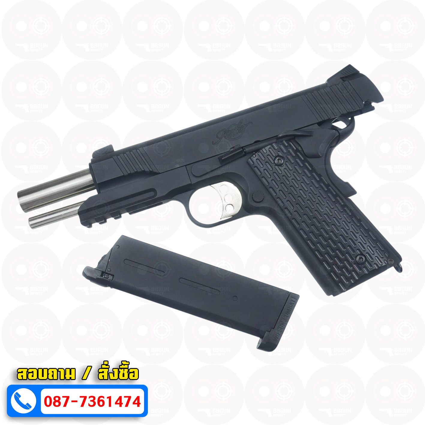 บีบีกันอัดแก๊ส Army Armament R28 Kimber Warrior 1911 สีดำ BB GUN