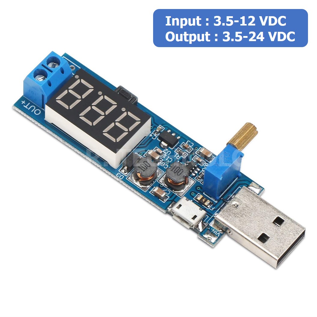(1ชิ้น) AA691 โมดูล เพิ่มแรงดันไฟ Step Up module DC-DC USB Boost Power Regulator Module 5VDC to 3.5-24VDC โมดูลปรับแรงดันไฟขึ้น