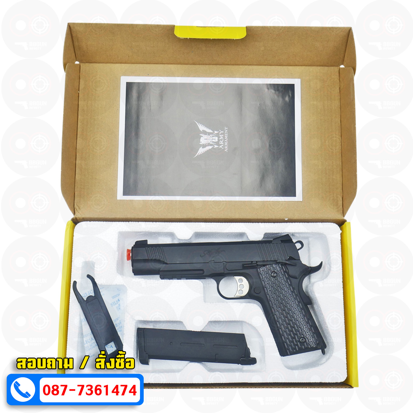 บีบีกันอัดแก๊ส Army Armament R28 Kimber Warrior 1911 สีดำ BB GUN