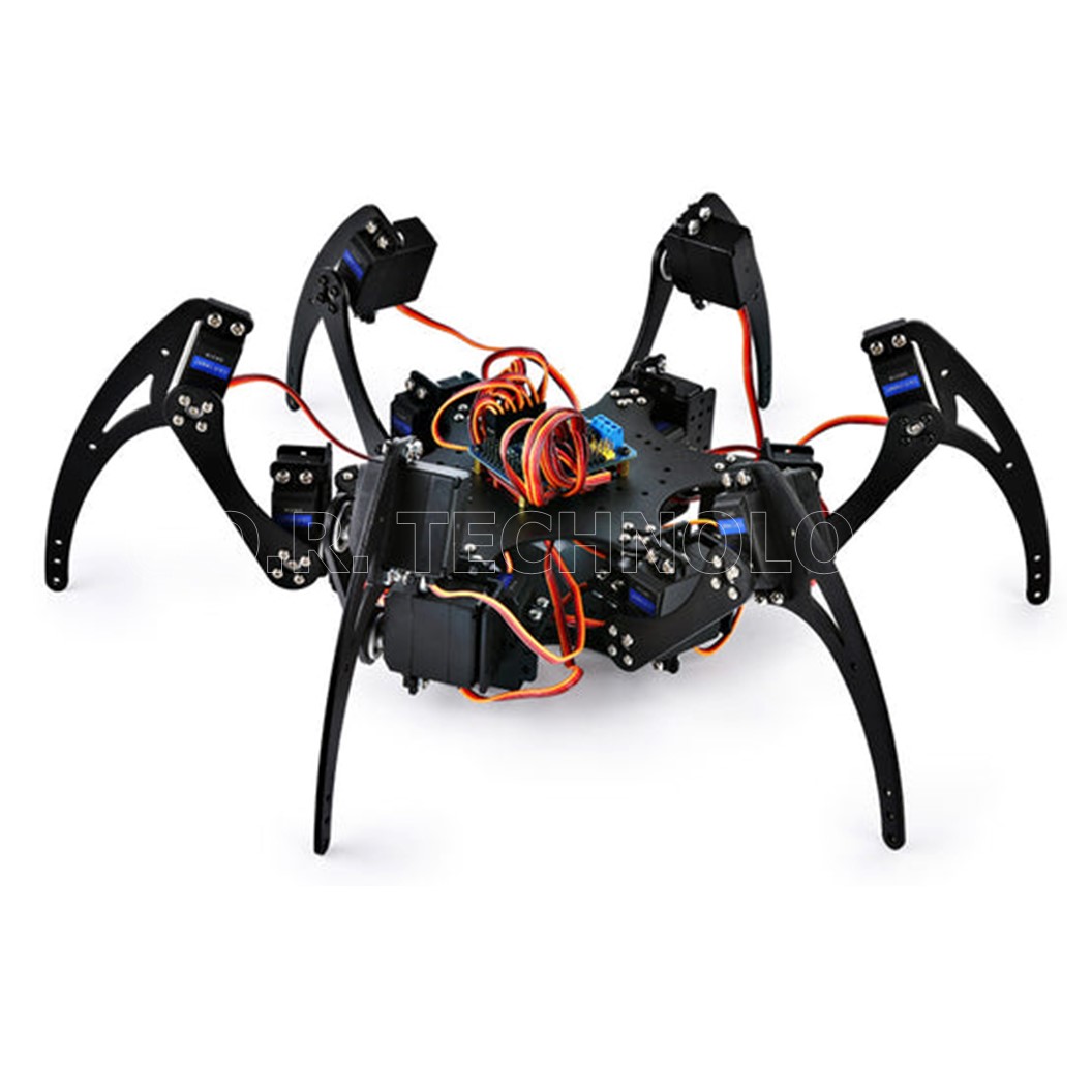 AD065 ชุดหุ่นยนต์ แมงมุม 18DOF Aluminium Hexapod Spider Six 3DOF Legs Robot Frame with Servos & Servo Horn & 32CH Controller DIY