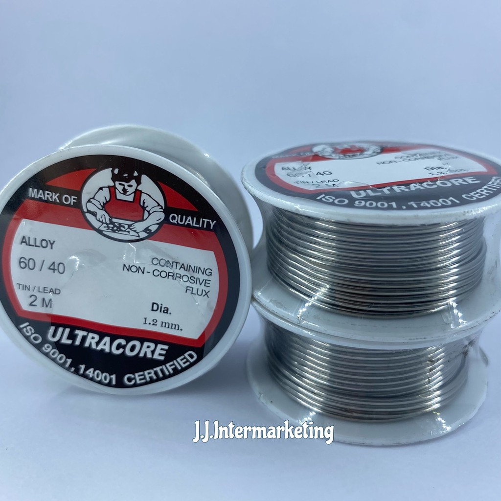ตะกั่วบักกรีม้วนเล็ก 60/40 1.2 มม. ยาว 2 ม. (1 ม้วน ราคารวมแวท) อย่างดี ละลายง่าย จุดหลอมเหลวต่ำ เชื่อมแน่น