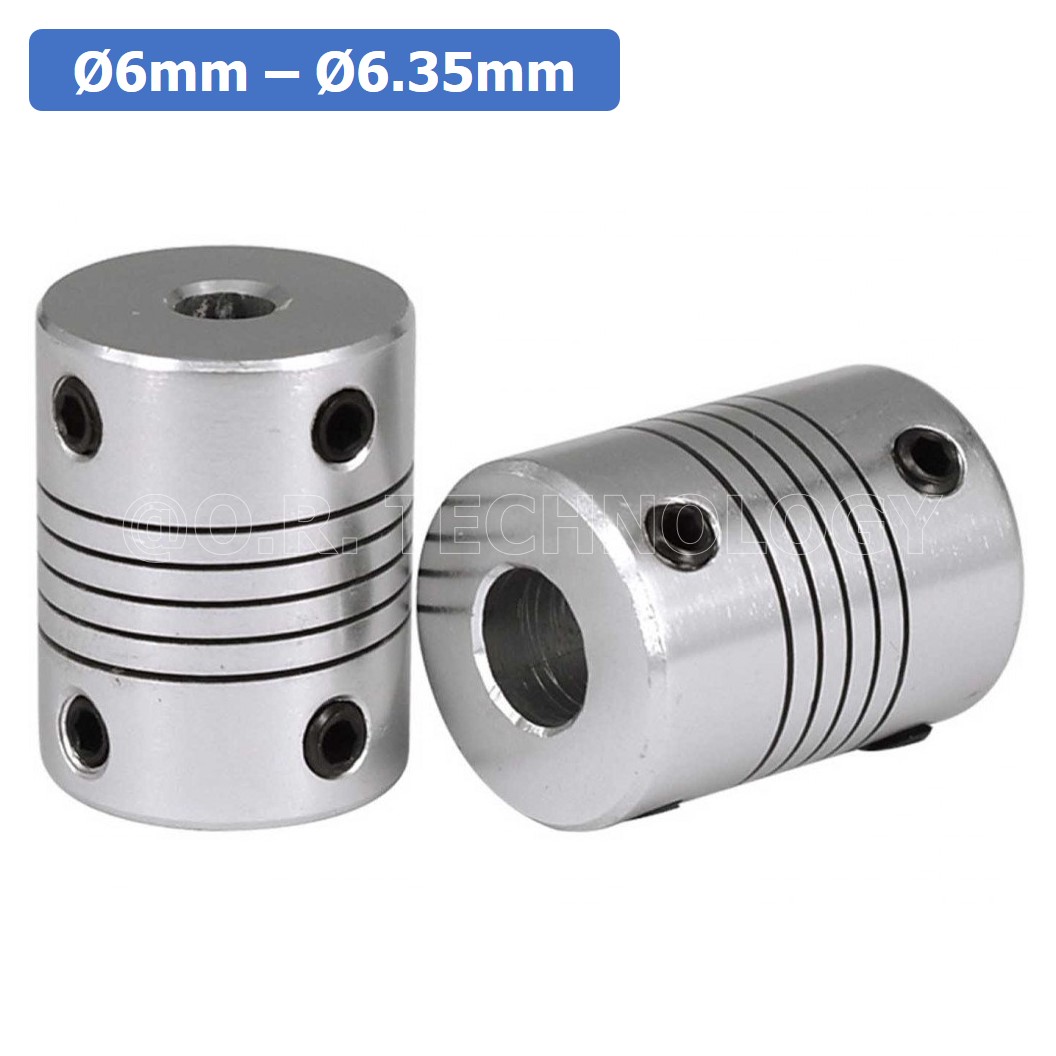 (1ชิ้น) KR459 6-6.35 คัปปลิ้ง ข้อต่อเพลามอเตอร์ คัปปิ้ง มอเตอร์ ข้อต่อแกนมอเตอร์ Elastic Coupling ขนาดรูเพลา 6mm-6.35mm