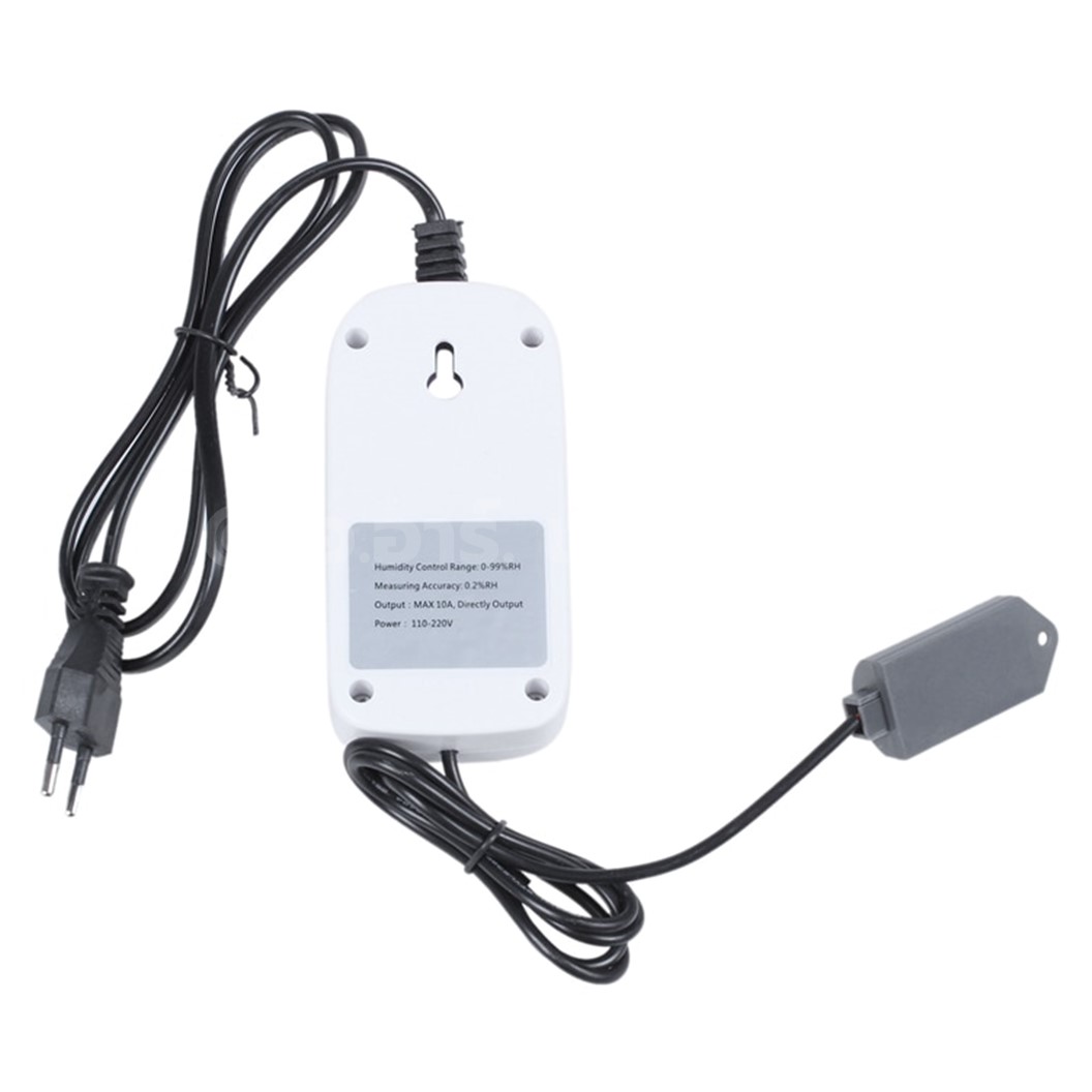 XK-W2008 220VAC 10A เครื่องควบคุมความชื้น Digital Humidity Controller Socket Plug (0-99%RH) ปลั๊กควบคุมความชื้น พร้อมเซนเซอร์ความชื้น