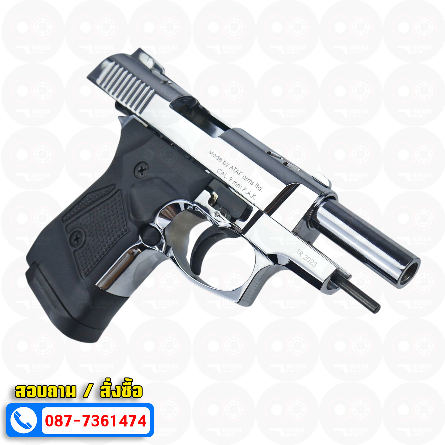 Blank GUN Zoraki 2914 - TD เงินเงา แบลงค์กัน Semi Auto (แถมกล่องปืน)