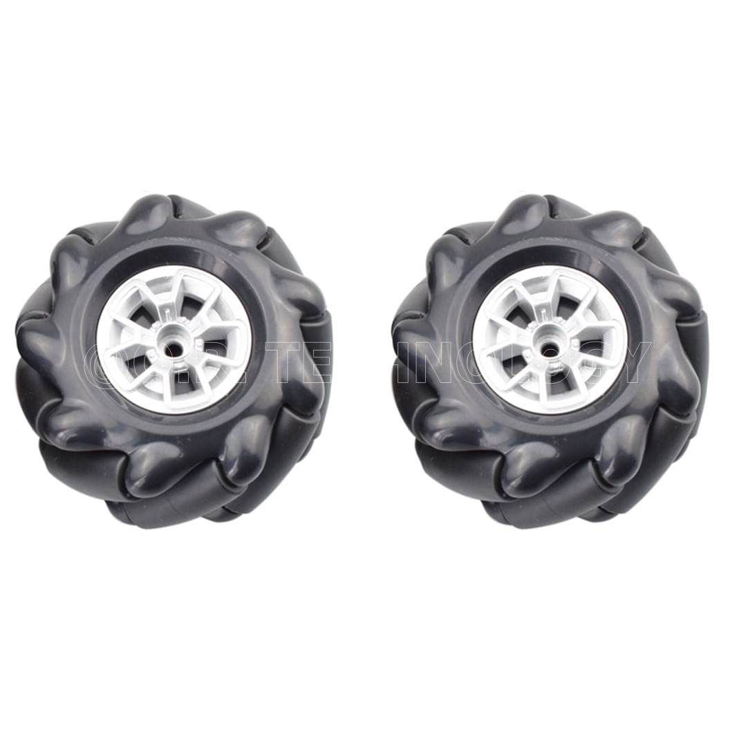 (1ชุด มี 2ล้อ-ซ้าย,ขวา) AD145 ชุดล้อ แมคคานัม ล้อหมุนรอบทิศทาง ขนาด 60MM-K สีดำ (ไม่รวม แกนล้อ) Black Mecanum Wheel 60MM-K (Not include couplings)