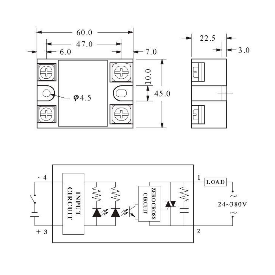 SSR-75DA 75A โซลิดสเตทรีเลย์ Solid State Relay SSR-75 DA (Input 3-32VDC, Output 24-380VAC 75A) รีเลย์แบบไร้หน้าสัมผัส