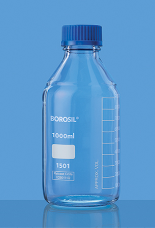 Reagent Bottle Wide Mouth,PP Screw Cap & Pouring Ring ขวดเก็บตัวอย่างชนิดฝาเกลียว แก้วสีใส 1501