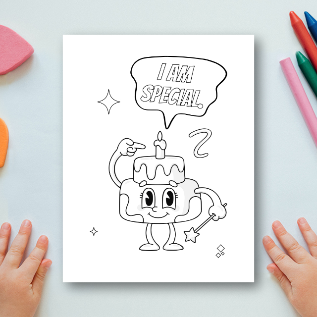 สมุดระบายสี การ์ตูน "I AM" Positive Affirmation Coloring Book