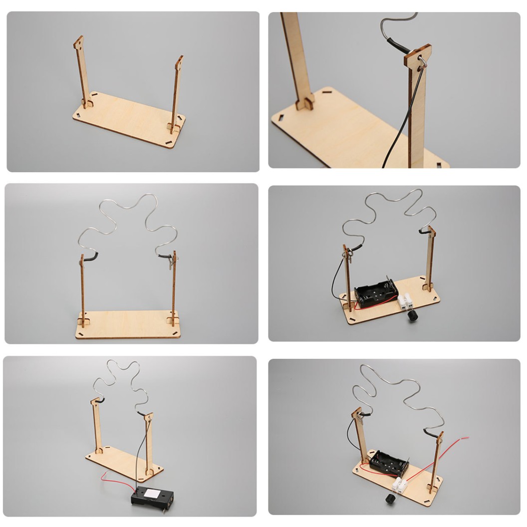T-M108 ชุดประกอบไม้ เกมขดลวดไฟฟ้า Electric Coil game Wooden Kit STEM Education ของเล่นเสริมทักษะ เสริมพัฒนาการ ชุดเรียนรู้ ชุดทดลอง เกมลวดไฟฟ้า