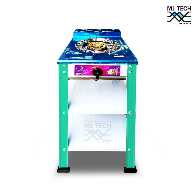 THAI FLOWER เตาแก๊ส โครงเดี่ยว 2 ชั้น โครงสี หน้าสแตนเลส หัวเตาเหล็กหล่อ รุ่น TF-528