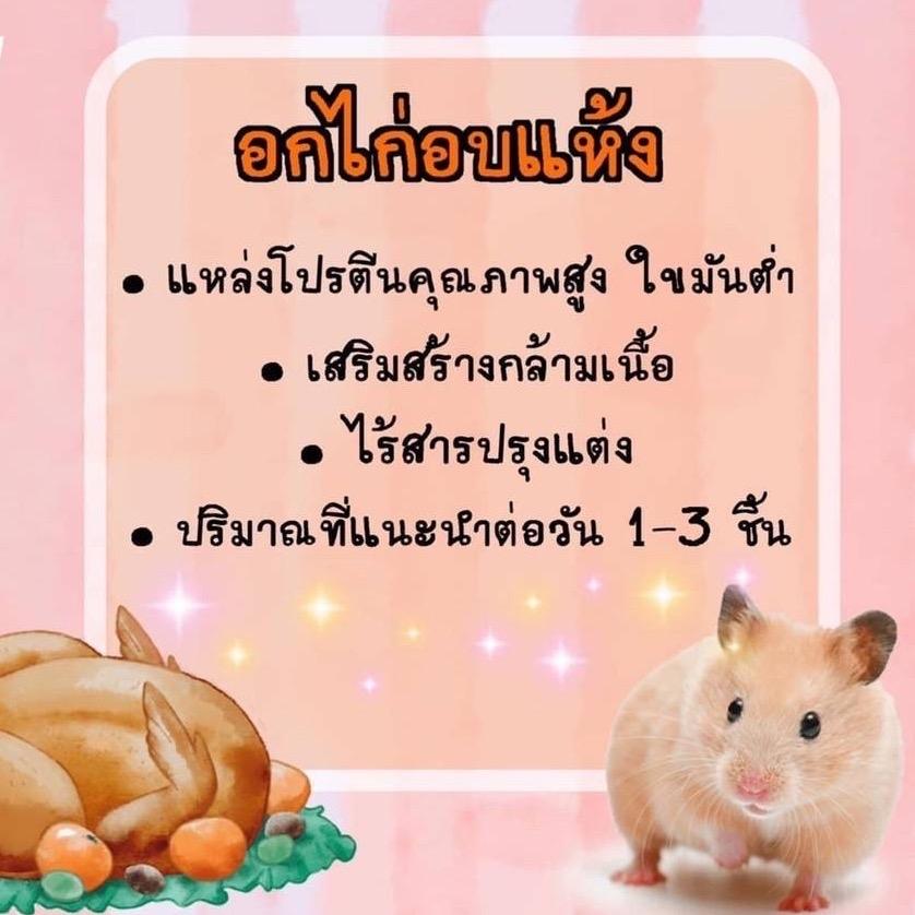 [20 g ] อกไก่อบแห้ง ขนมหนูแฮมเตอร์ ชูก้า เม่น หนู กระรอกและสัตว์ฟันแทะ ขนาด 20 กรัม