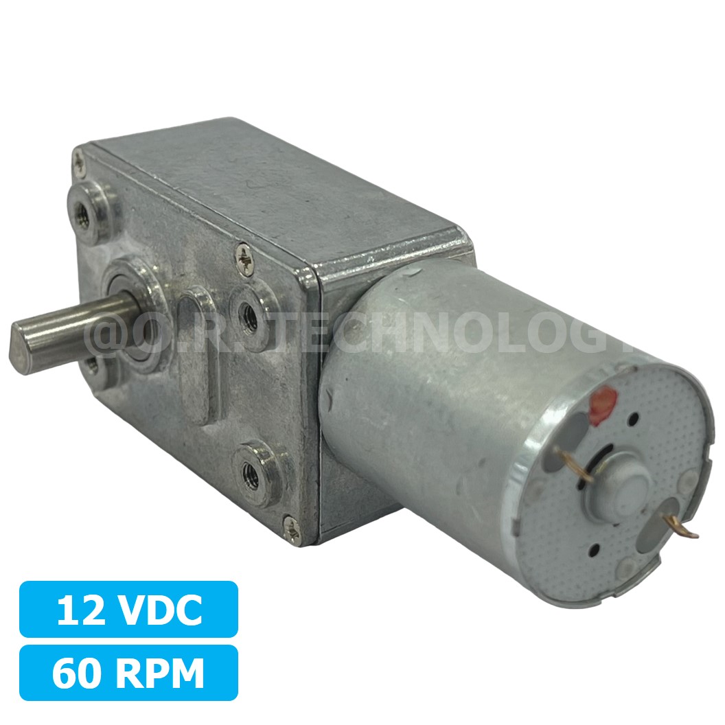 JB117 มอเตอร์วอร์มเกียร์ JGY370 12VDC 60RPM DC Metal Worm Gear Motor Brushed มอเตอร์เกียร์ แกน 1ข้าง JGY-370 มอเตอร์ตัวหนอน