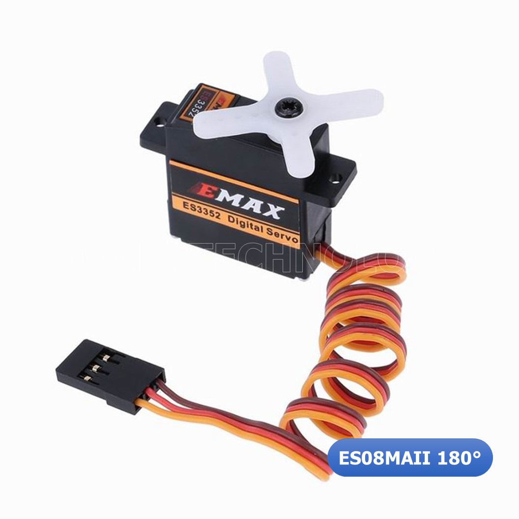 (1ชิ้น) AA173 เซอร์โวมอเตอร์ EMAX ES08MAII 12g/ 2.0kg 180 องศา Mini Metal Gear High-Speed 9g Servo Upgrade ES08MA