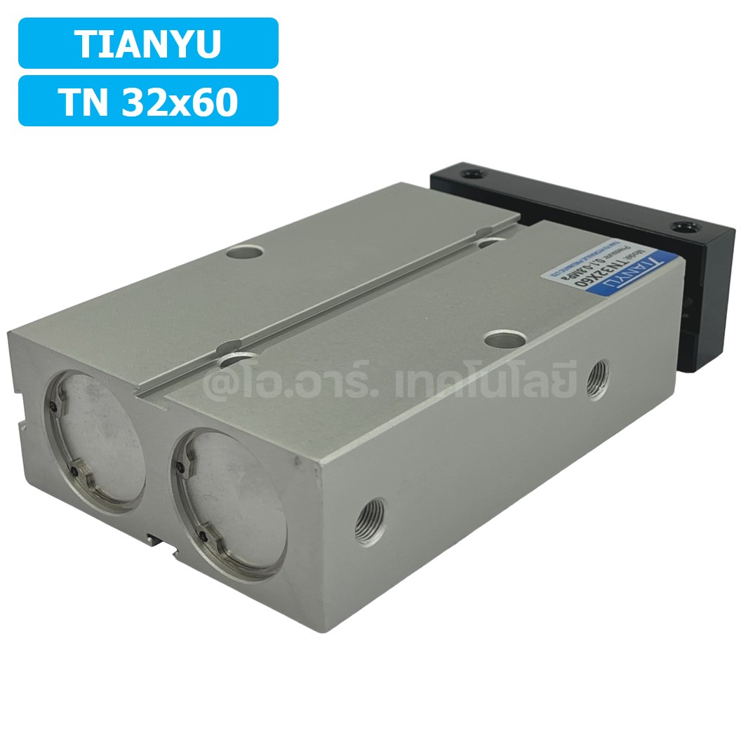TN 32x60 กระบอกลม แบบแกนคู่ กระบอกลมคอมแพ็ค 2 แกน Twin-Rod Cylinder compact Double-shaft Air Pneumatic TN32x60